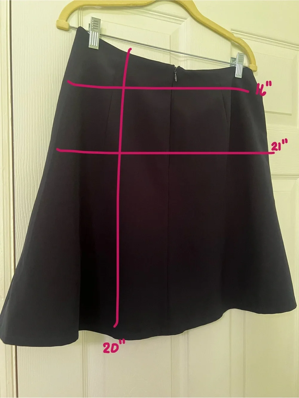 Premise Studio Women’s 8 Black Solid Poly Spandex A-Line Knee Zip Lined Skirt